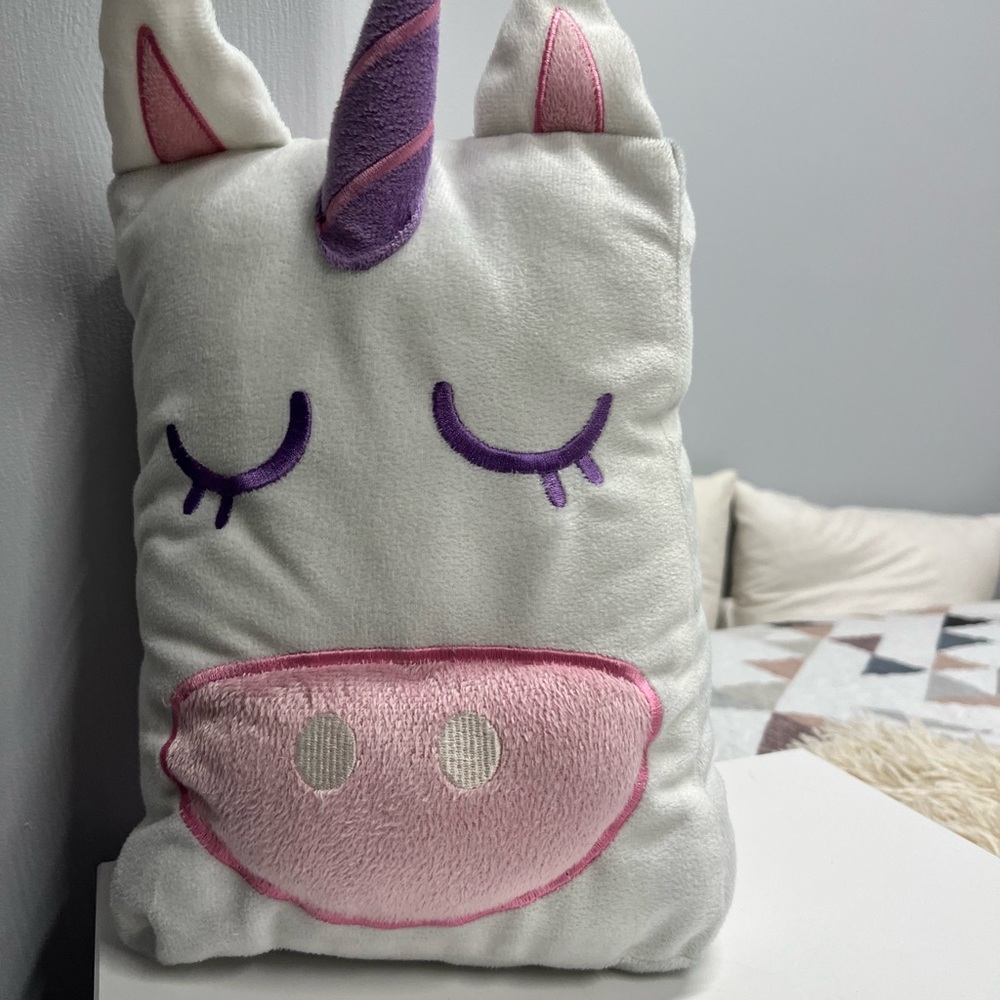 Unicorn Plush Pillow Large Soft Kids Room Decor Pink White Cute